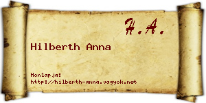 Hilberth Anna névjegykártya