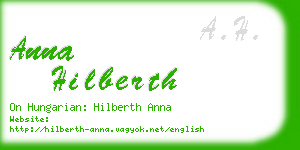 anna hilberth business card